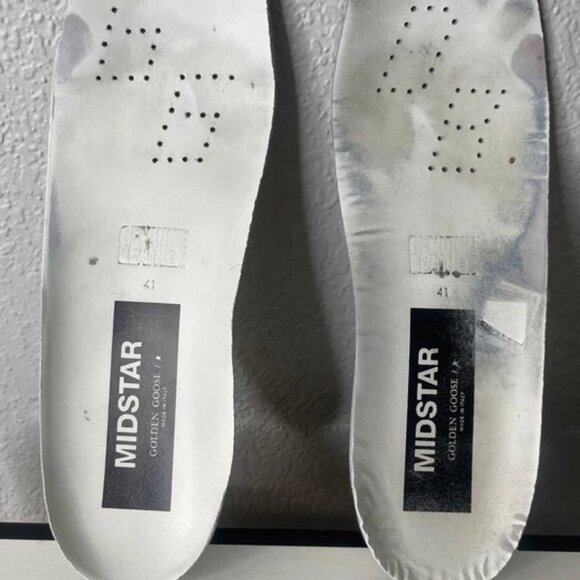 Golden Goose Mid Star White Blue Leather Sneaker Men's 41 EU/8 US Made In Italy - Picture 10 of 13